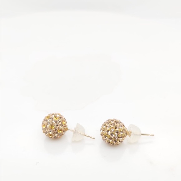 14k Yellow Gold Shambala Stud Earrings 8mm - Picture 8 of 8
